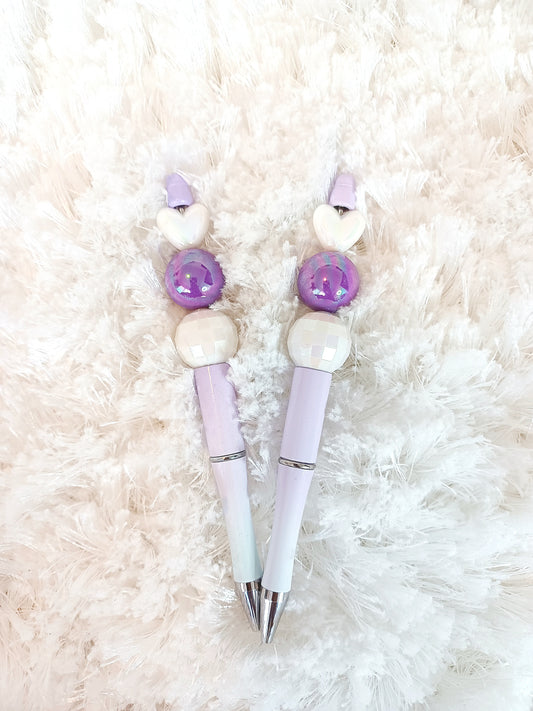 Purple Disco Ball Heart Ink Pen Stationery For Women Stationery For Girls Cute Stationery Cute Pens