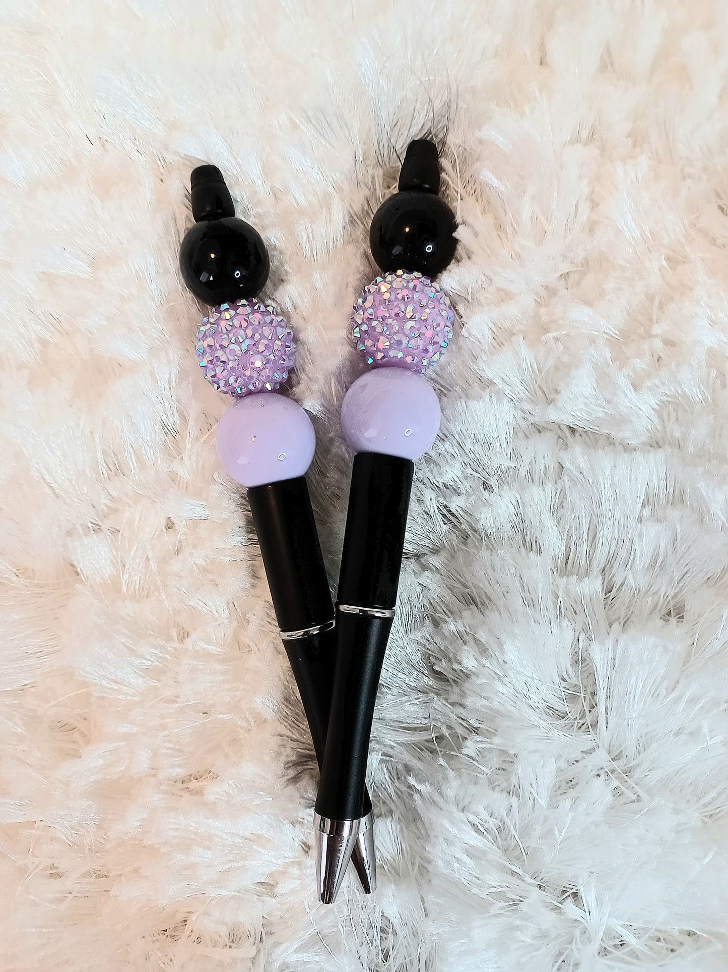 Lilac and Black Ink Pen For Women Stationery For Girls Stationery Cute Pen