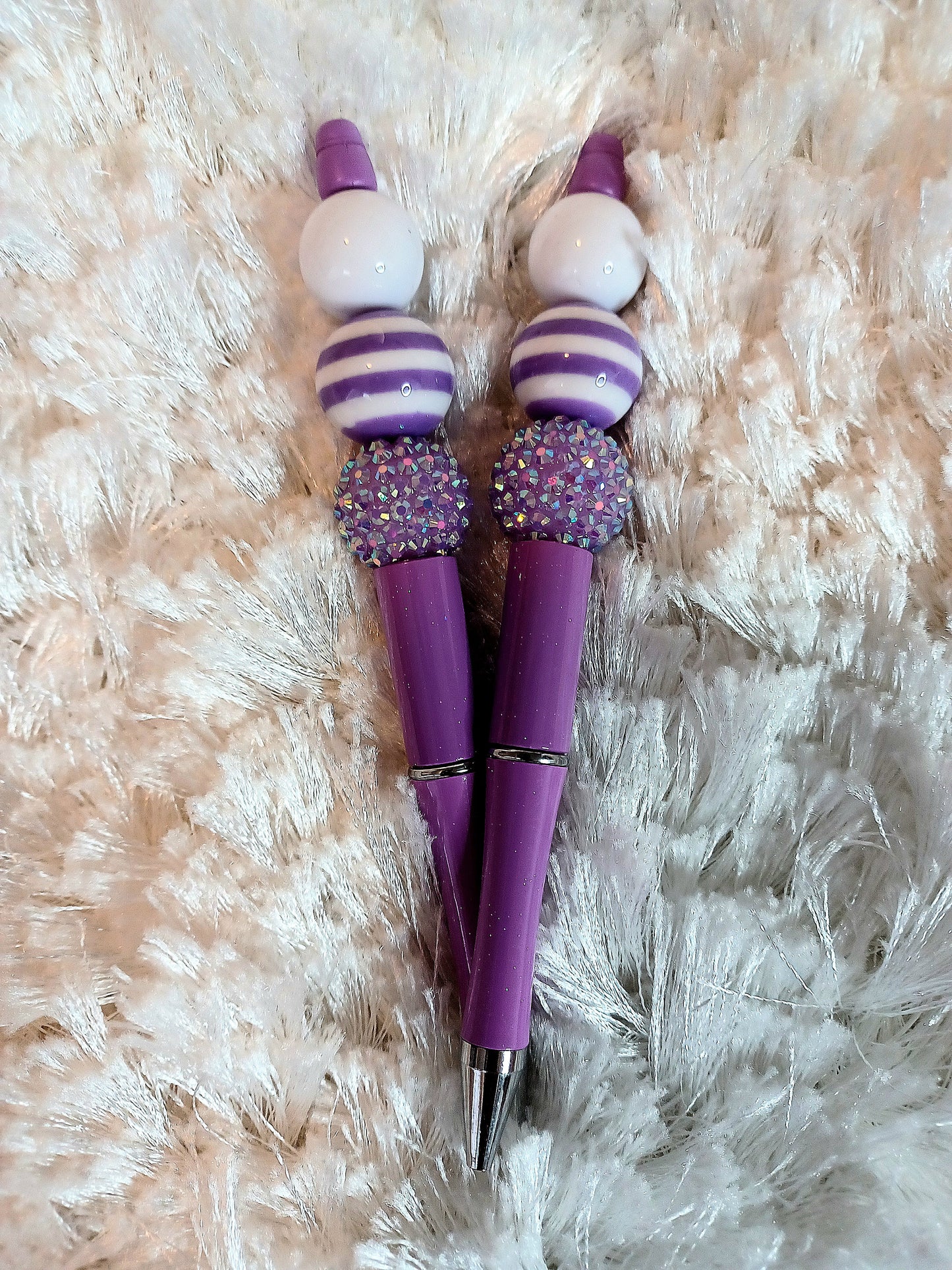 Purple Striped Glitter Ink Pen For Women Stationery For Girls Cute Pen