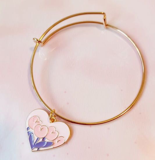 Gold Heart Enamel Charm Bracelet For Women and Girls Jewelry Gift Heart Charm Bracelet