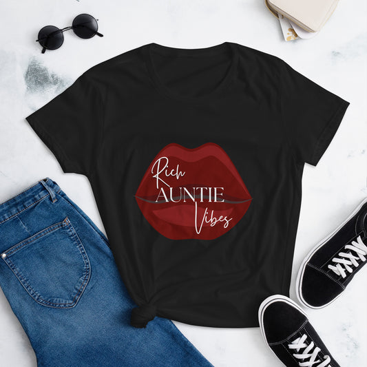Rich Auntie Vibes Short Sleeve Cotton T-shirt Gift For Aunt Favorite Aunt Gift