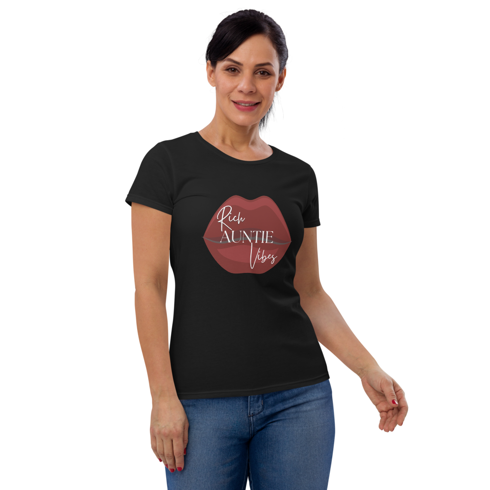 Rich Auntie Vibes Short Sleeve Cotton T-shirt Gift For Aunt Favorite Aunt Gift